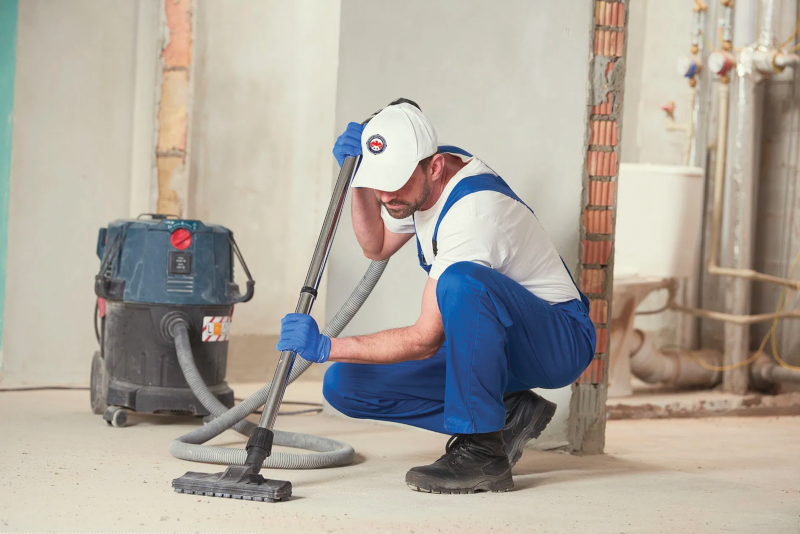 Image d'un agent de nettoyage dans un chantier de constuction au CANADA